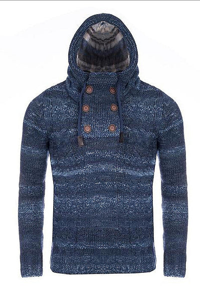 SWEATER KNIT SWEATER WITH HOOD CRSM - NAVY BLUE 9803-1