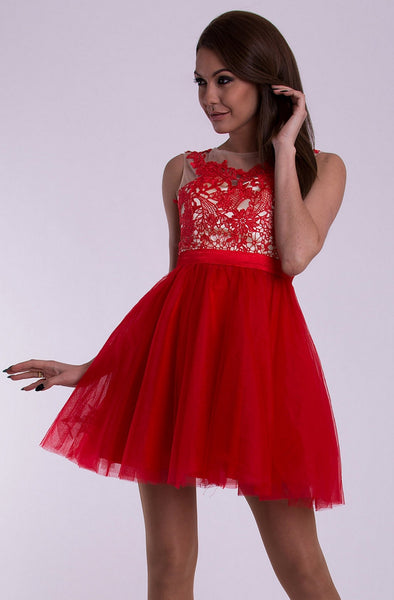 EVA & LOLA DRESS - RED 10008-4