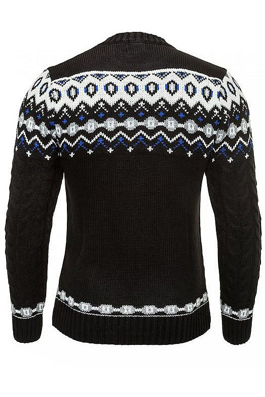 NORWEGIAN MALE SWEATER CRSM - BLACK 9508-1