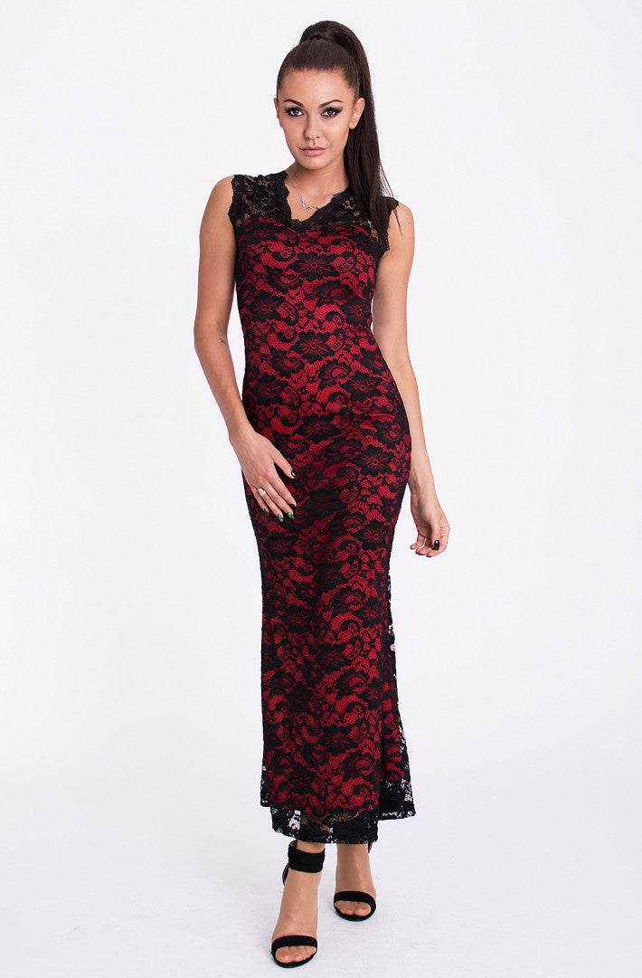 EMAMODA DRESS - RED-BLACK 17005-1