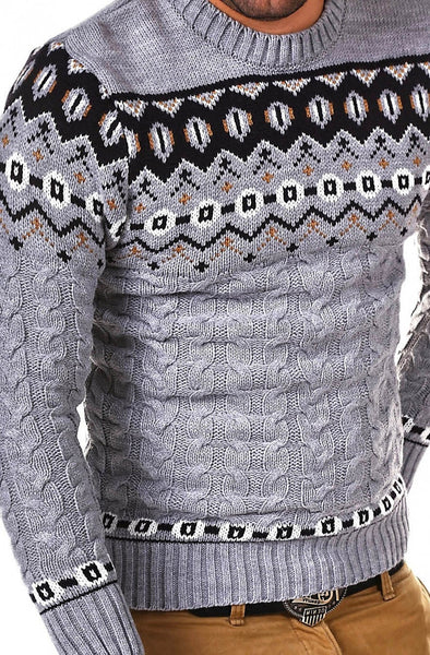 NORWEGIAN MALE SWEATER CRSM - GREY 9508-2