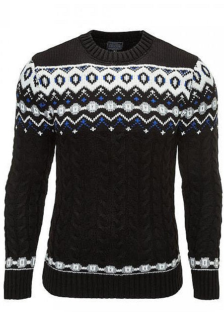 NORWEGIAN MALE SWEATER CRSM - BLACK 9508-1