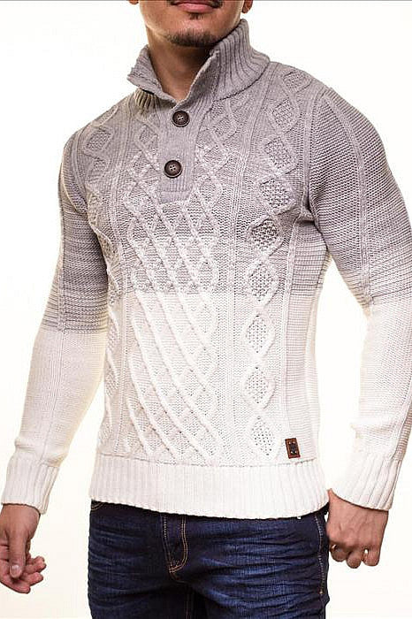 MALE HOT SWEATER CRSM - WHITE-GREY 9503-1