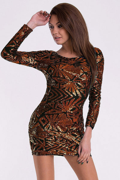 EVA & LOLA DRESS - COPPER 10010-4