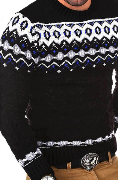 NORWEGIAN MALE SWEATER CRSM - BLACK 9508-1