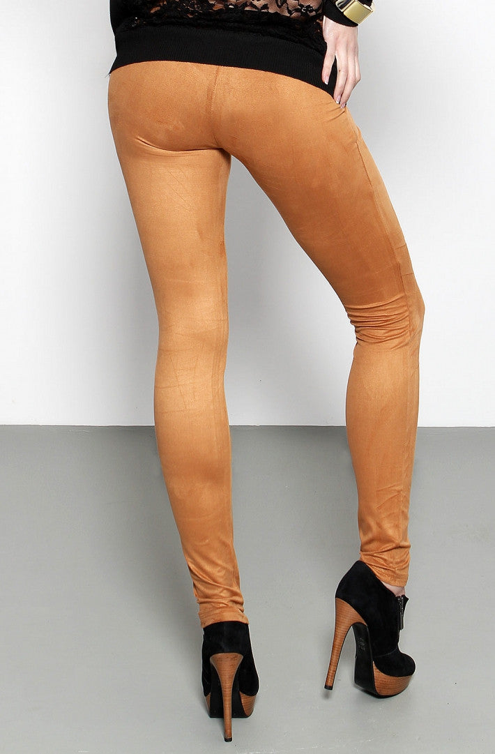 3933-2  Autumn leggings gently suede - camel