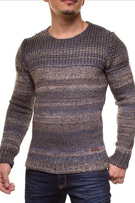 MALE HOT SWEATER CRSM - CAMEL-GREY 9502-2