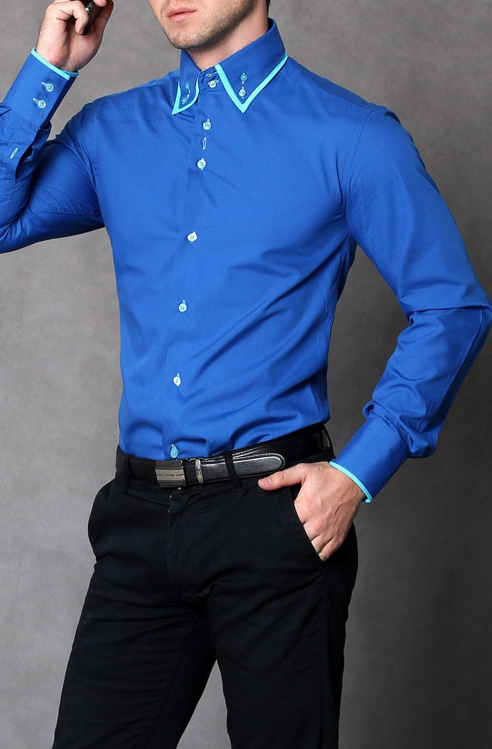 4112-2 Slim Fit Shirt - Blue