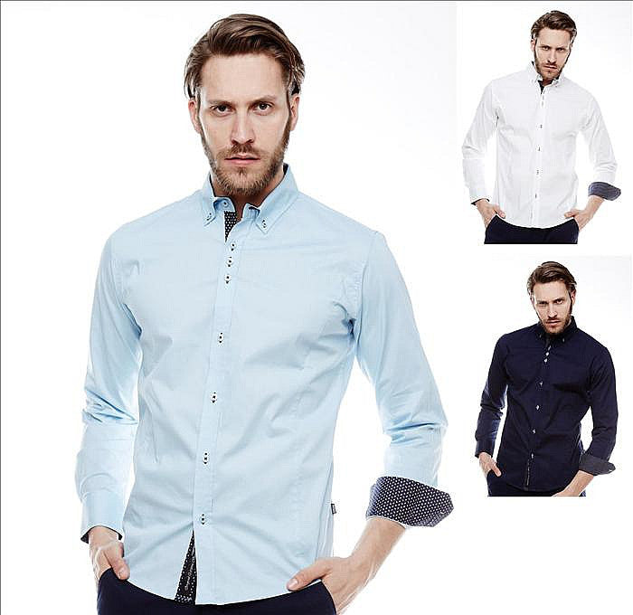 SLIM-FIT SHIRT CRSM - BLUE 16010-3