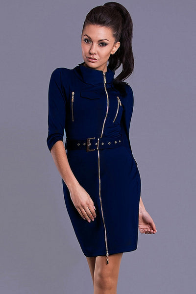 EMAMODA DRESS - NAVY BLUE 7812-3