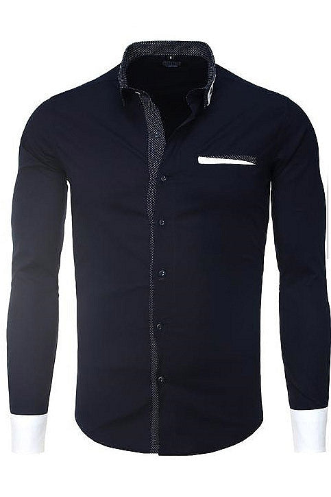 SLIM-FIT SHIRT CRSM - NAVY BLUE 9512-1