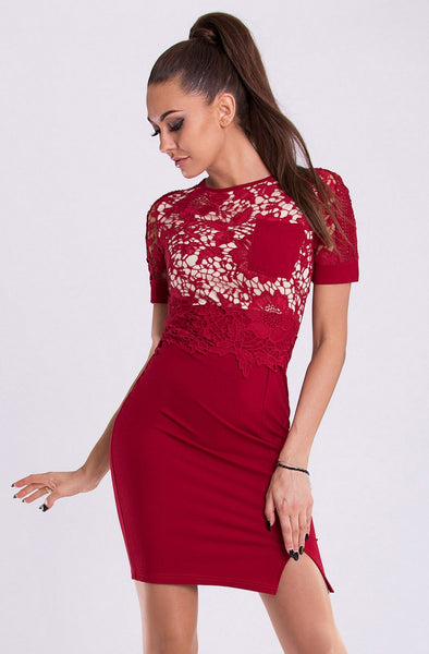 EMAMODA DRESS - Maroon 19006-2