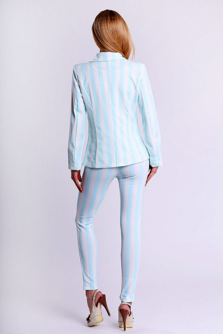 4306-2 Pastel striped jacket - blue